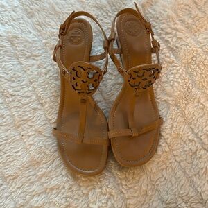 Tory Burch Miller T-Strap Wedge Sandal sz 8.5 .